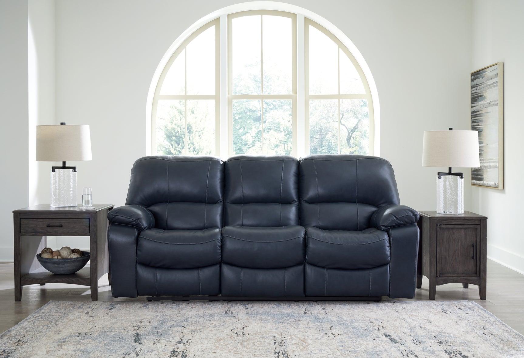 Sam's Furniture - Ashley Furniture - Leesworth Living Room - Reclining Power Sofa / Ocean - U4380987