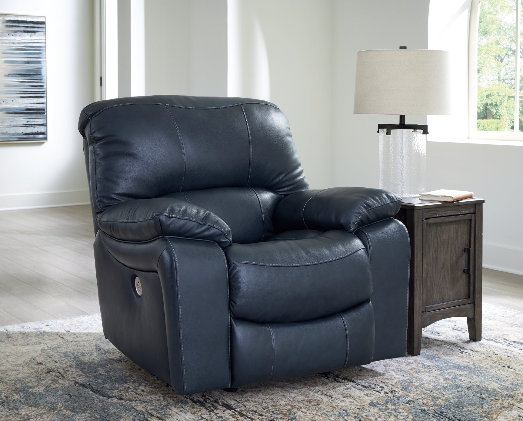 Sam's Furniture - Ashley Furniture - Leesworth Living Room - Power Rocker Recliner / Ocean - U4380998