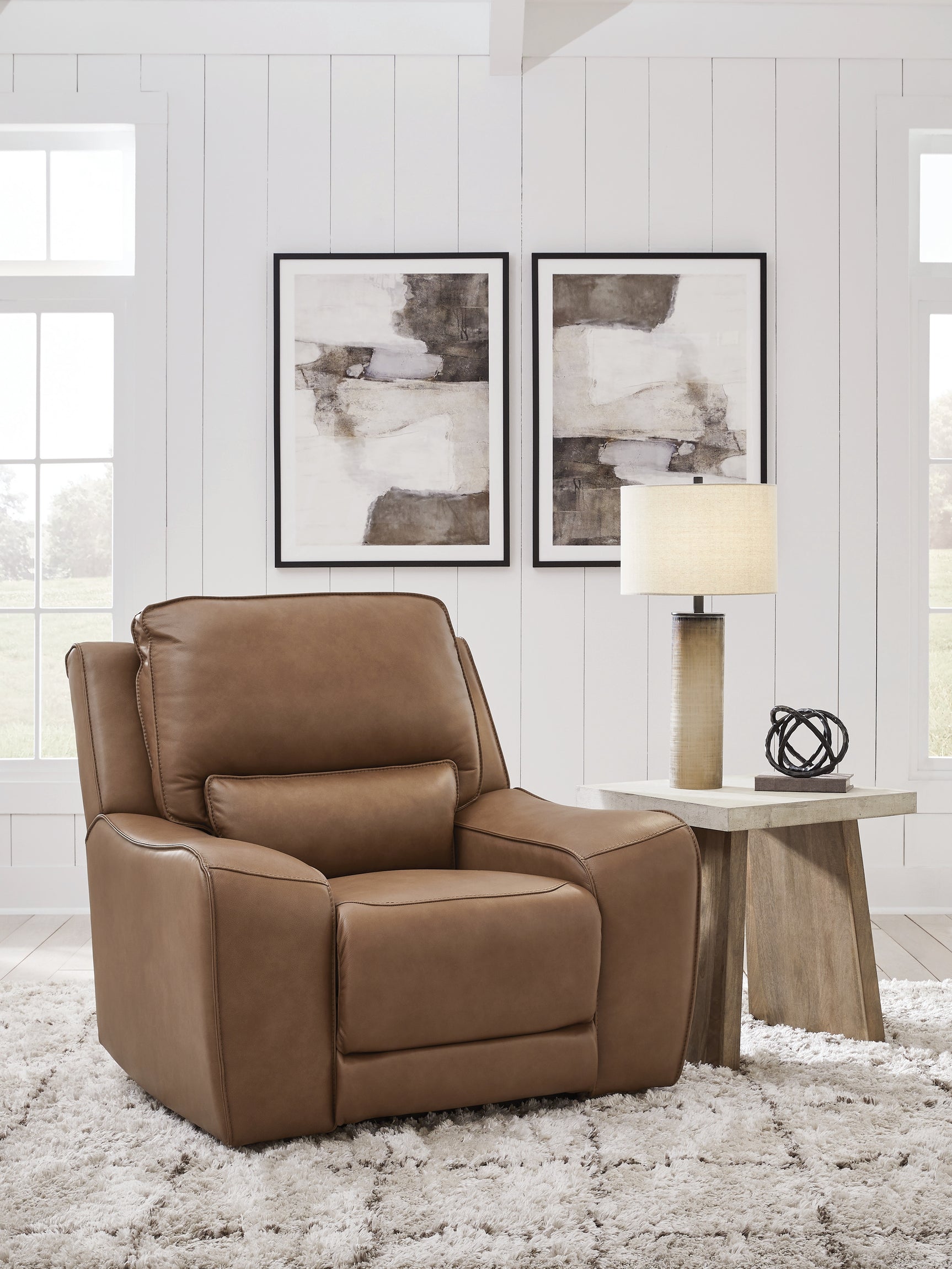 Sam's Furniture - Ashley Furniture - DeepWakes Living Room - PWR REC Loveseat/CON/ADJ HDRST / Caramel - PCU6260618