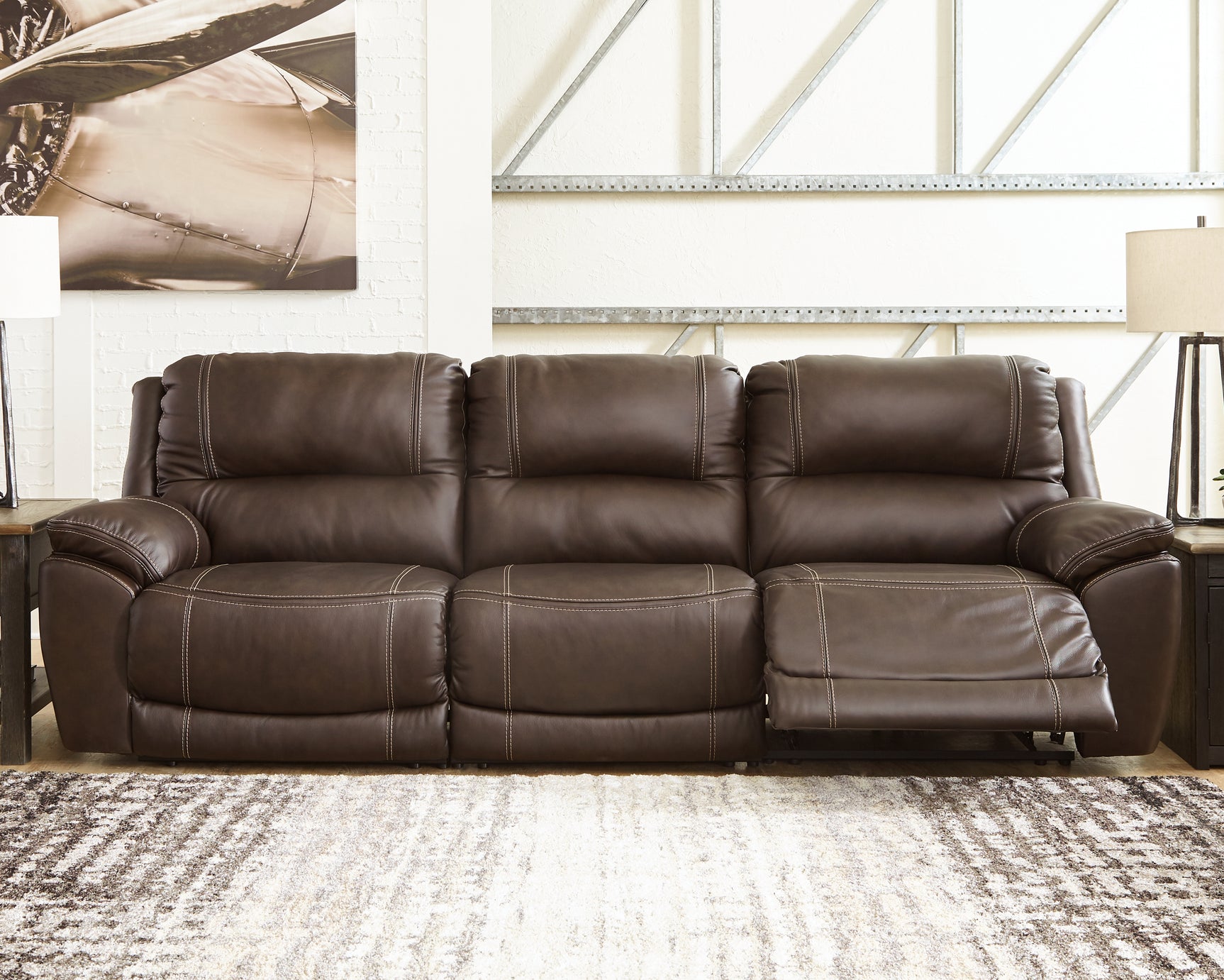 Sam's Furniture - Ashley Furniture - Dunleith Sectional - 3-Piece Power Reclining Sofa / Chocolate - U71604S5