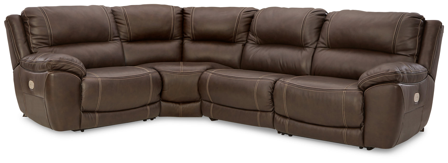 Sam's Furniture - Ashley Furniture - Dunleith Sectional - 4-Piece Power Reclining Sectional / Chocolate - U71604S6