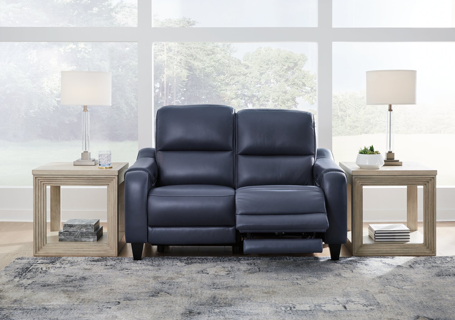 Sam's Furniture - Ashley Furniture - Mercomatic Living Room - PWR REC Loveseat/ADJ Headrest / Ocean - U7531114