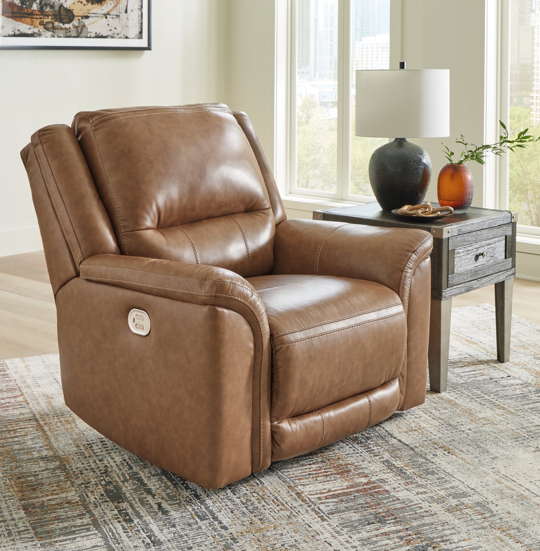 Sam's Furniture - Ashley Furniture - Trasimeno Living Room - 2 Seat PWR REC Sofa ADJ HDREST / Caramel - U8281547