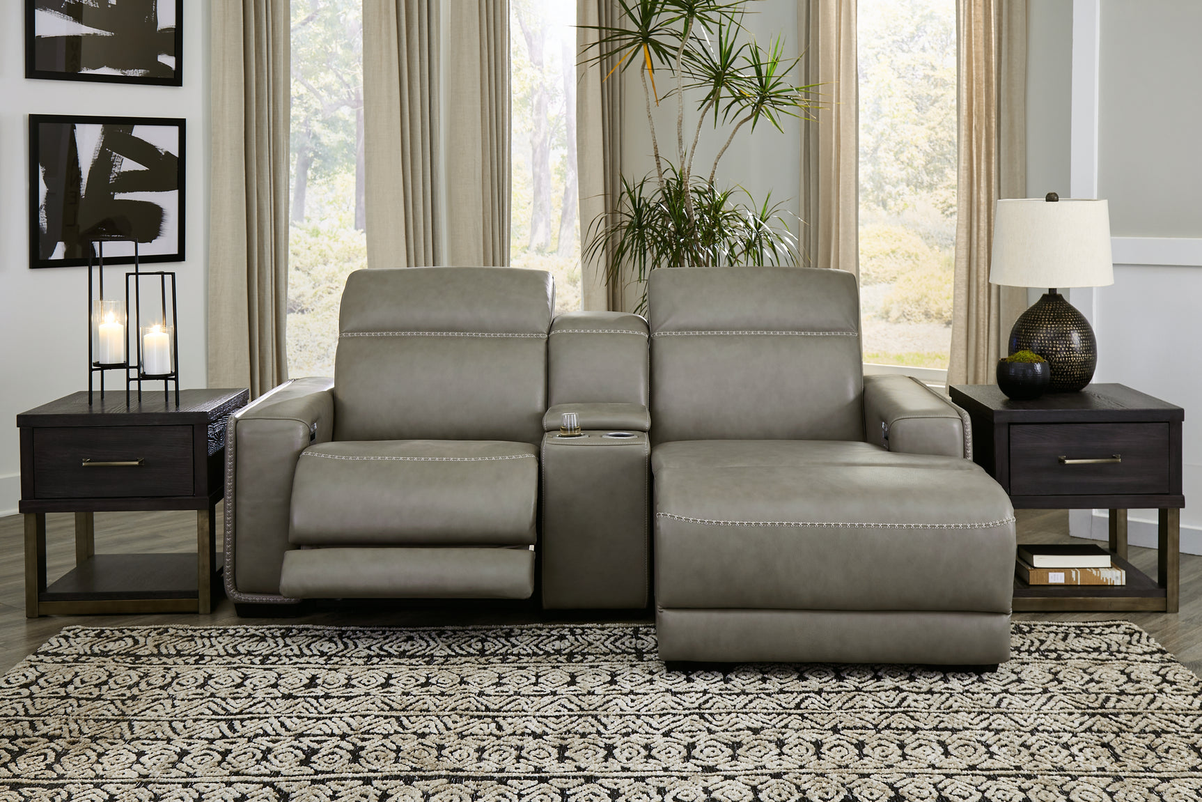 Sam's Furniture - Ashley Furniture - Correze Sectional - 3-Piece Power Reclining Sectional with Chaise / Gray - U94202S11