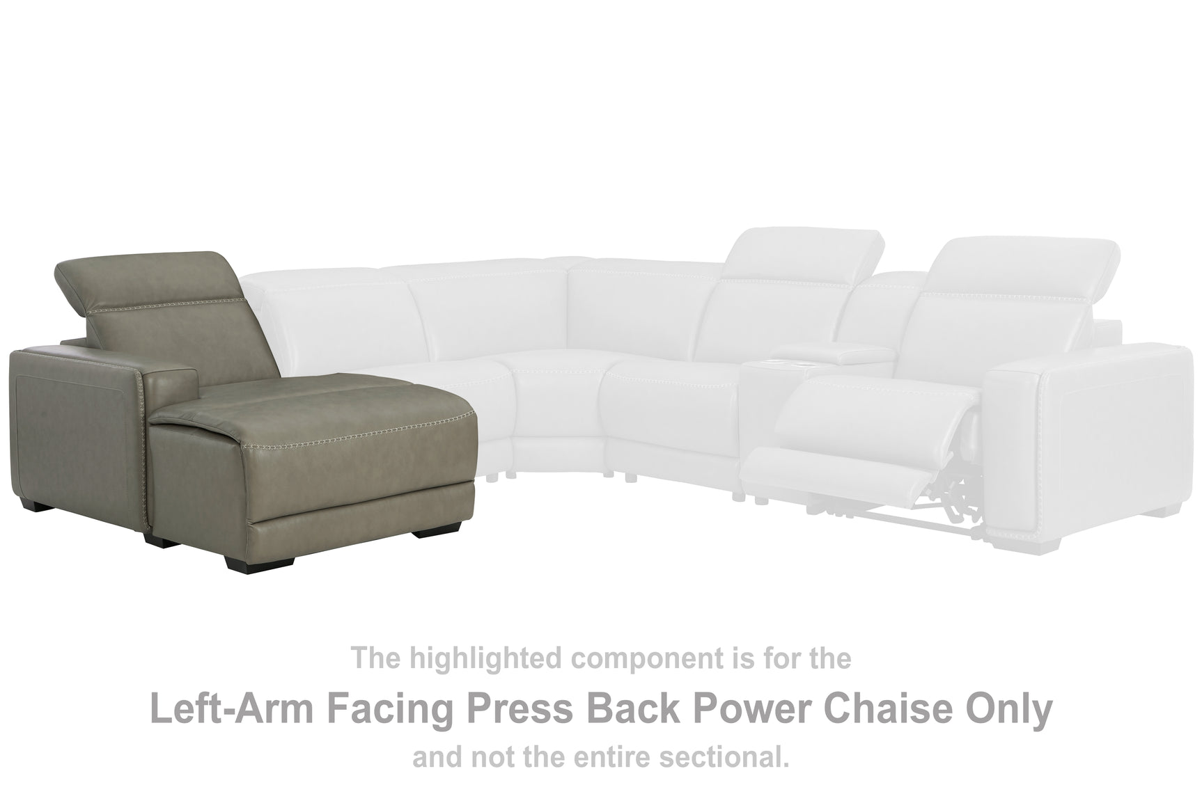 Sam's Furniture - Ashley Furniture - Correze Sectional - LAF PWR Reclining Back Chaise / Gray - U9420279