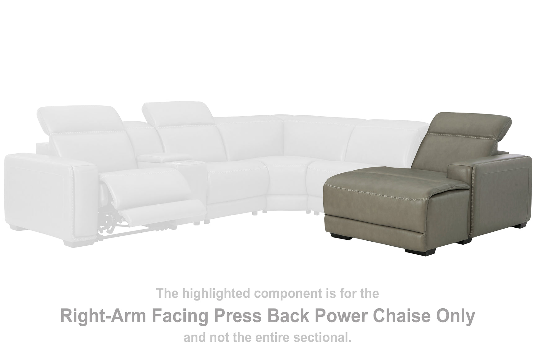 Sam's Furniture - Ashley Furniture - Correze Sectional - RAF PWR Reclining Back Chaise / Gray - U9420297