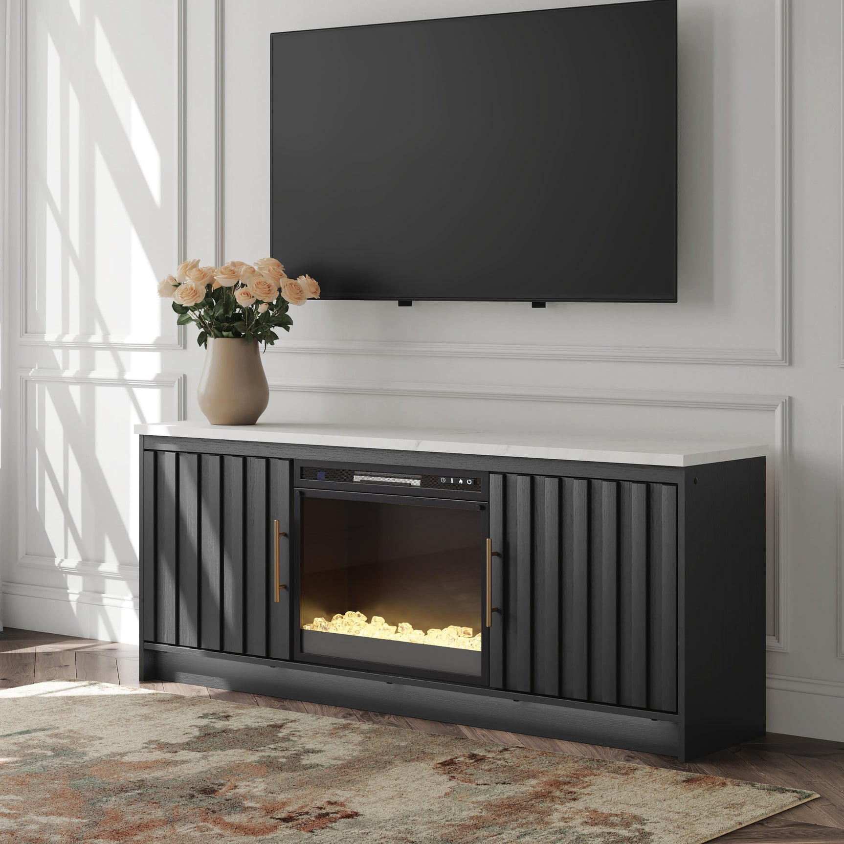 Sam's Furniture - Ashley Furniture - Cadmori 63" TV Stand with Electric Fireplace - 63" TV Stand with Electric Fireplace - W2616W1