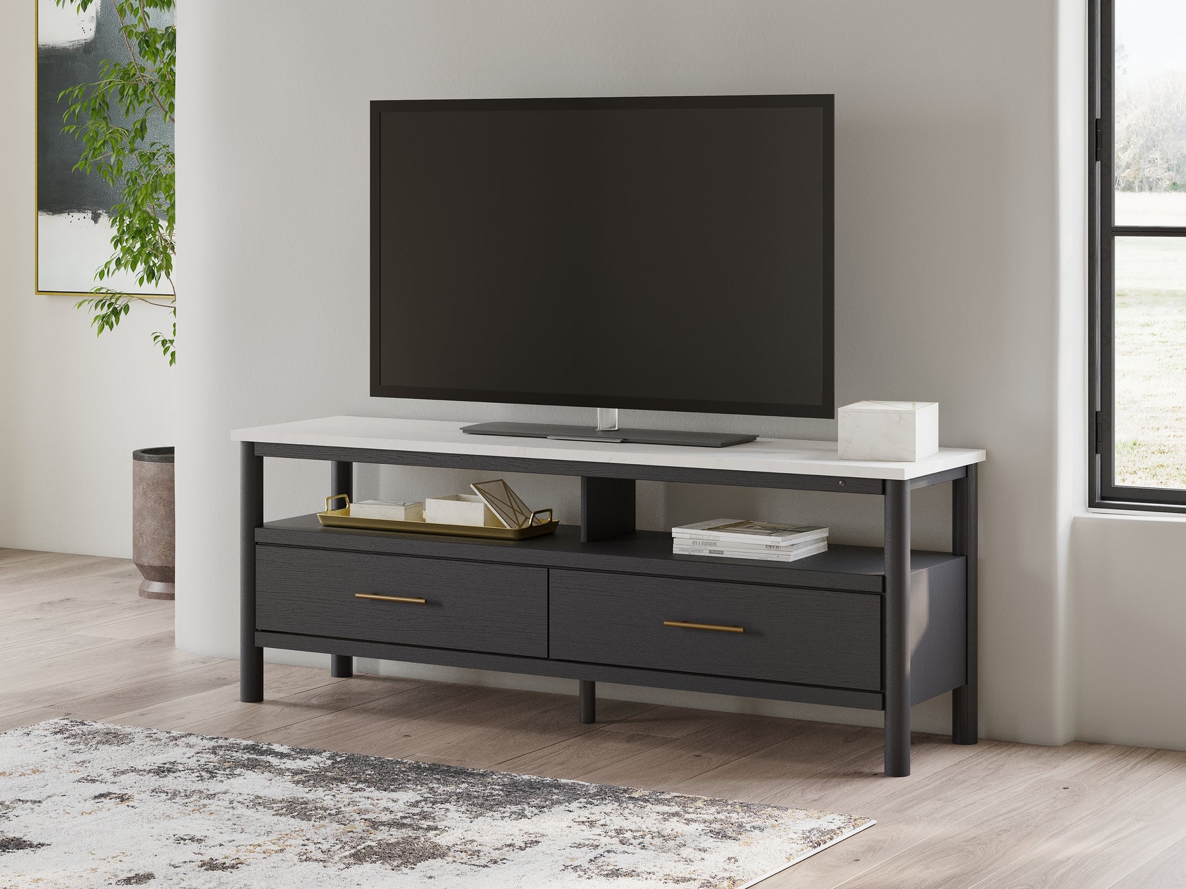 Sam's Furniture - Ashley Furniture - Cadmori TV Stand - 72" / Black/White - W2616-68