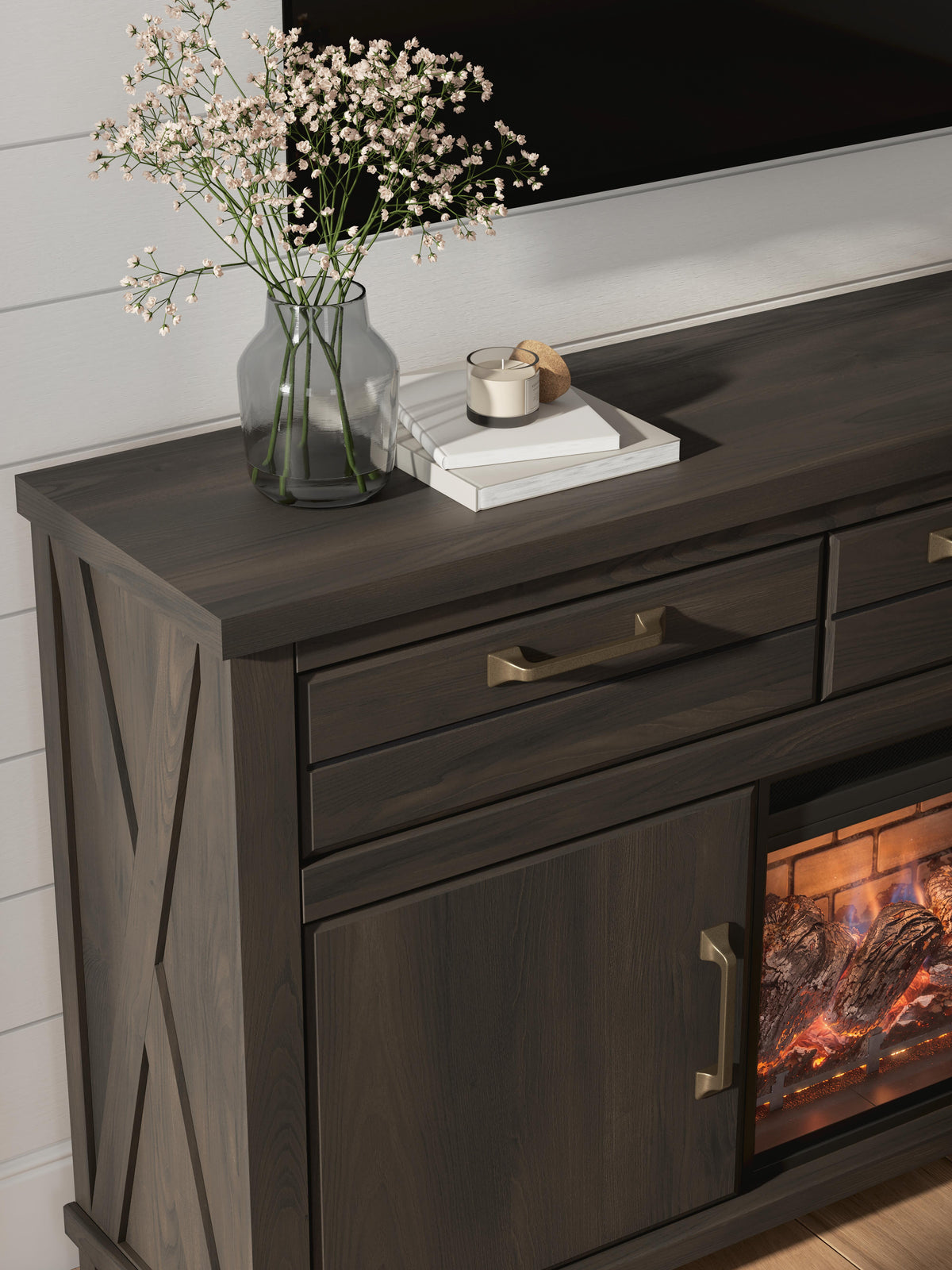 Brazen Valley 71" TV Stand with Electric Fireplace