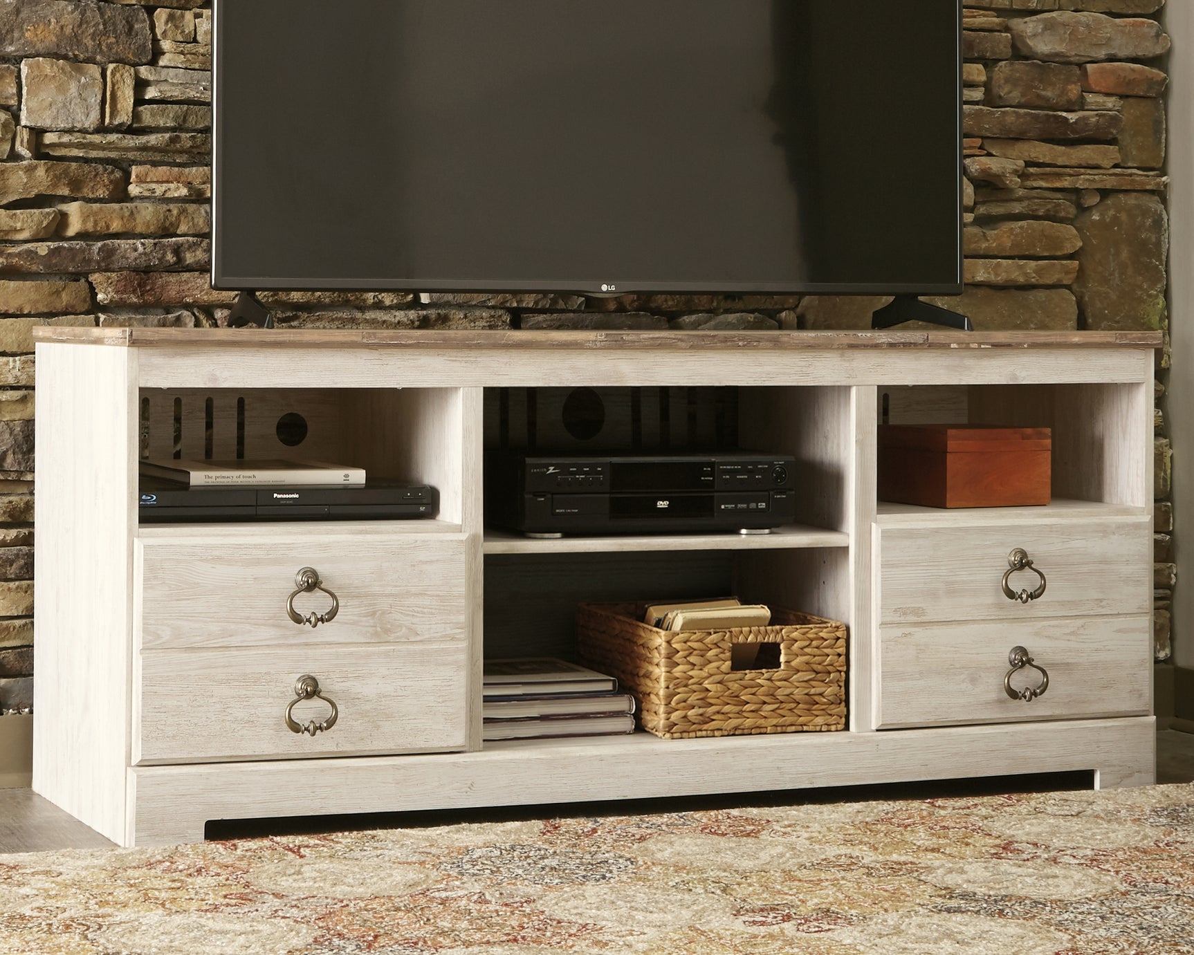 Sam's Furniture - Ashley Furniture - Willowton TV Stand - 64" / Whitewash - W267-68