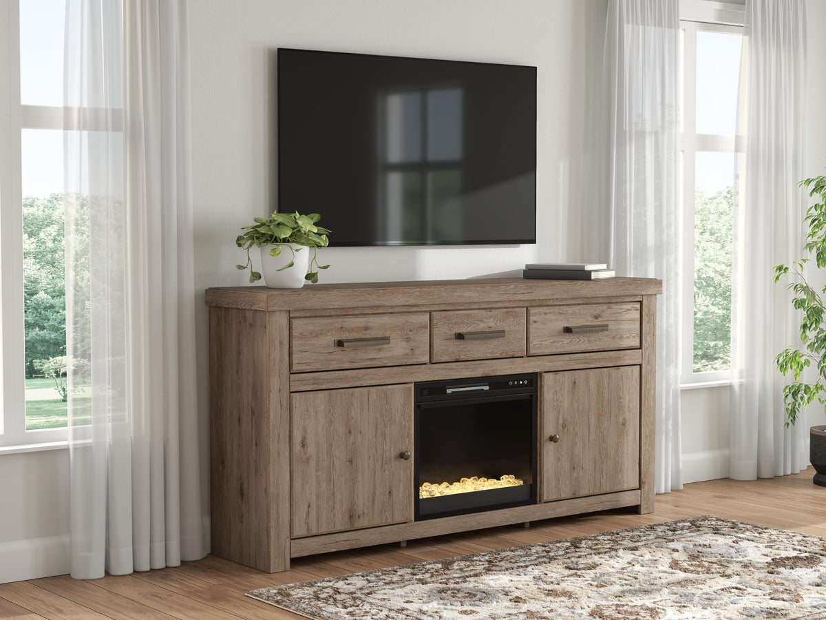 Sam's Furniture - Ashley Furniture - Garistyn 73" TV Stand with Electric Fireplace - 73" TV Stand with Electric Fireplace - W2844W4