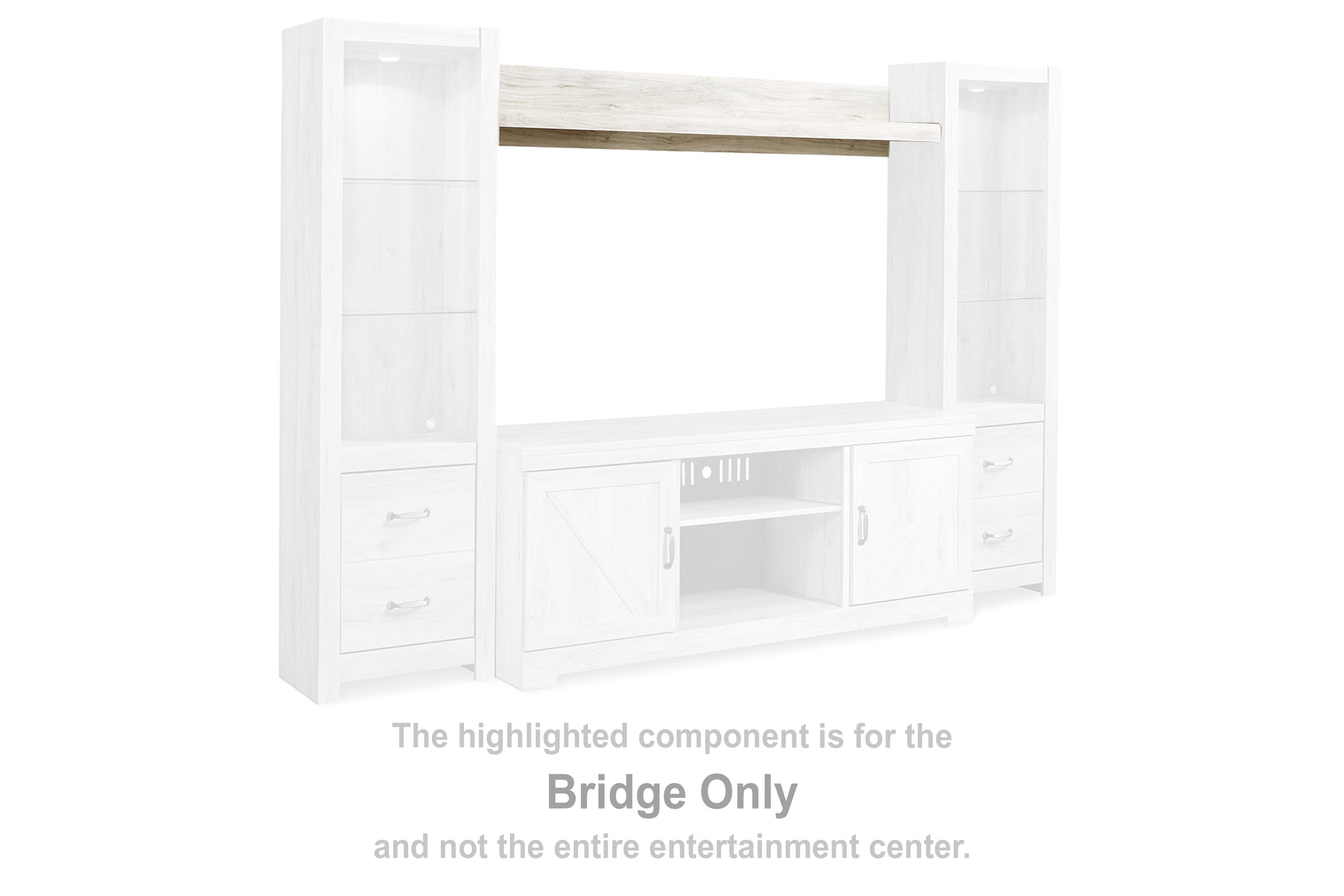 Sam's Furniture - Ashley Furniture - Bellaby Entertainment Center - Bridge / Whitewash - W331-27