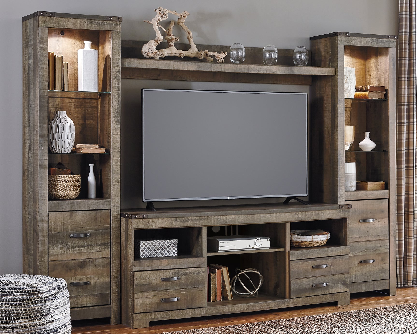 Sam's Furniture - Ashley Furniture - Trinell Entertainment Center - Pier / Brown - W446-24