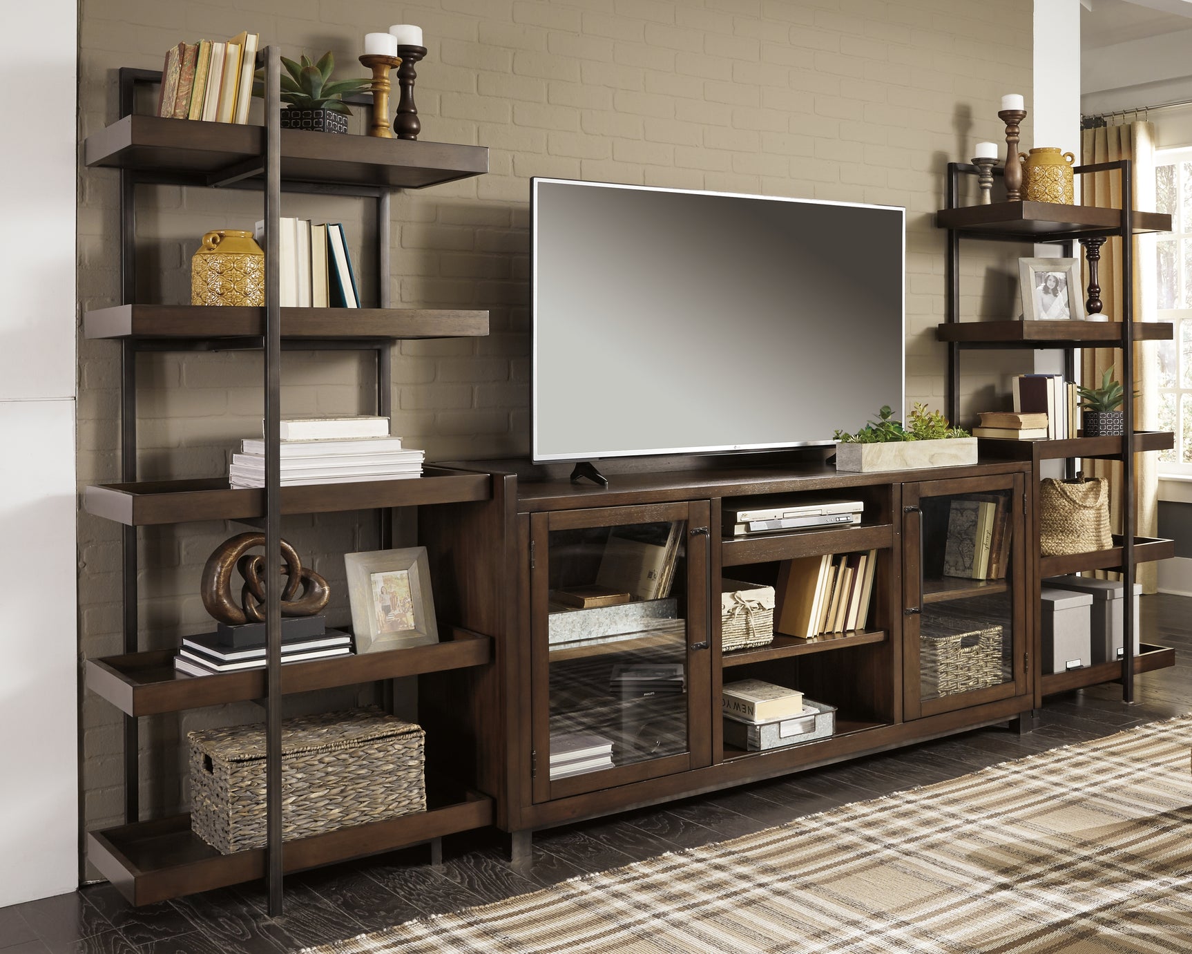 Sam's Furniture - Ashley Furniture - Starmore Entertainment Center - Left or Right Pier / Brown/Gunmetal - W633-34