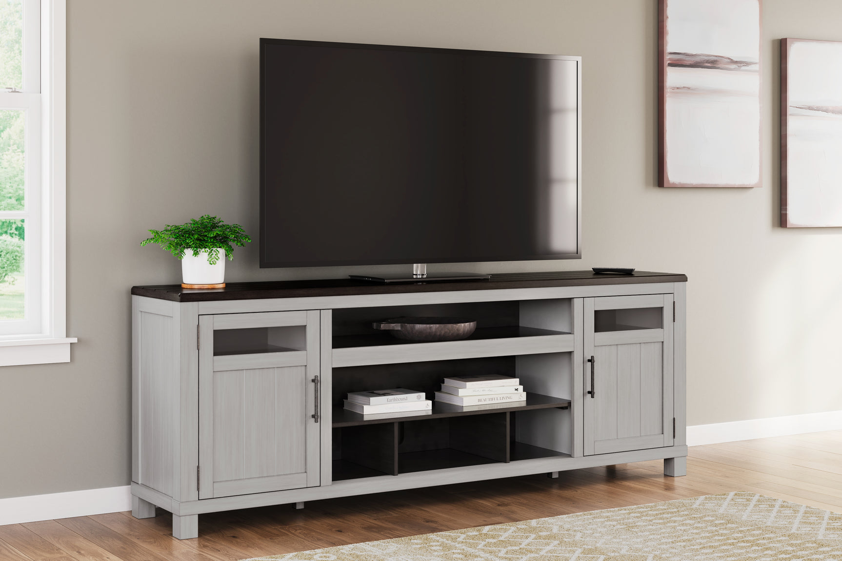 Sam's Furniture - Ashley Furniture - Darborn 88" TV Stand - 88" / Gray/Brown - W796-68