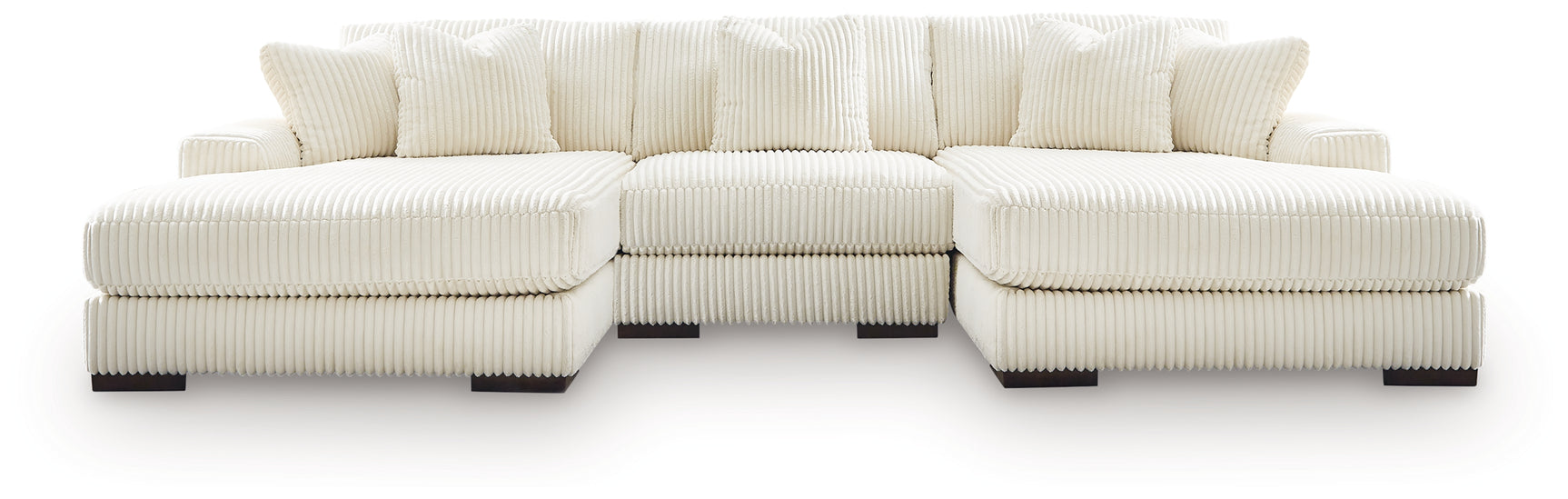 Sam's Furniture - Ashley Furniture - Lindyn Sectional - RAF 3-Piece Sectional with Double Chaise / Ivory - 21104S18