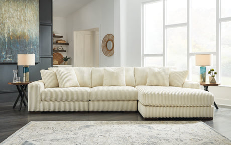 Sam's Furniture - Ashley Furniture - Lindyn Sectional - RAF 3-Piece Sectional with Chaise / Ivory - 21104S12