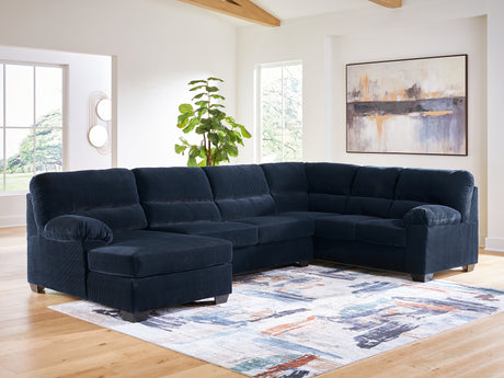 Sam's Furniture - Ashley Furniture - SimpleJoy Sectional - RAF 3-Piece Sectional with Chaise / Navy - 24205S1