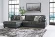 Sam's Furniture - Ashley Furniture - Brixley Pier Sectional - LAF 2-Piece Sectional with Chaise / Graphite - 29906S2