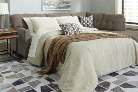 Sam's Furniture - Ashley Furniture - Mahoney Sectional - 2-Piece Sleeper Sectional with Chaise / Chocolate - 31005S4