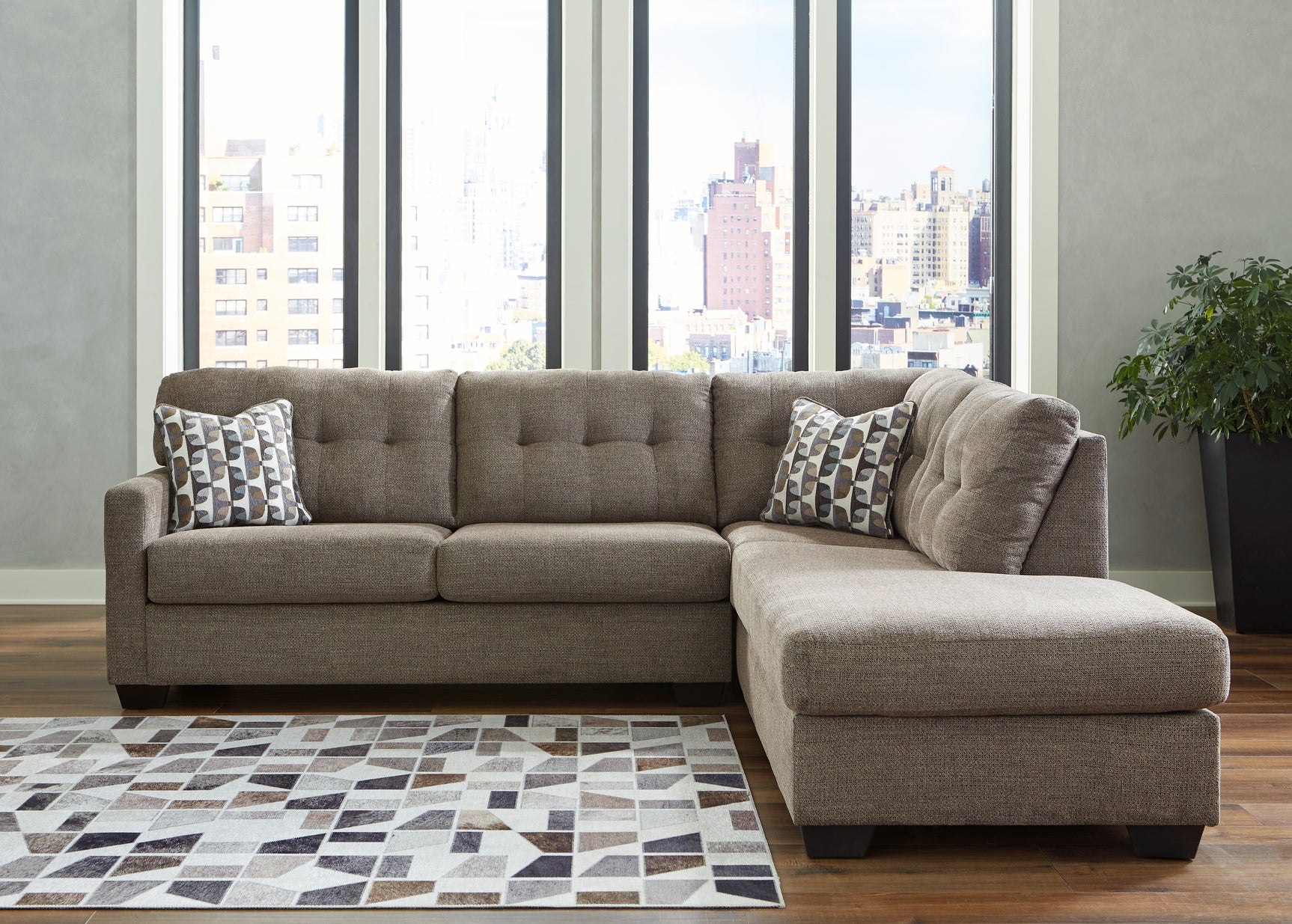 Sam's Furniture - Ashley Furniture - Mahoney Sectional - LAF 2-Piece Sectional with Chaise / Chocolate - 31005S2