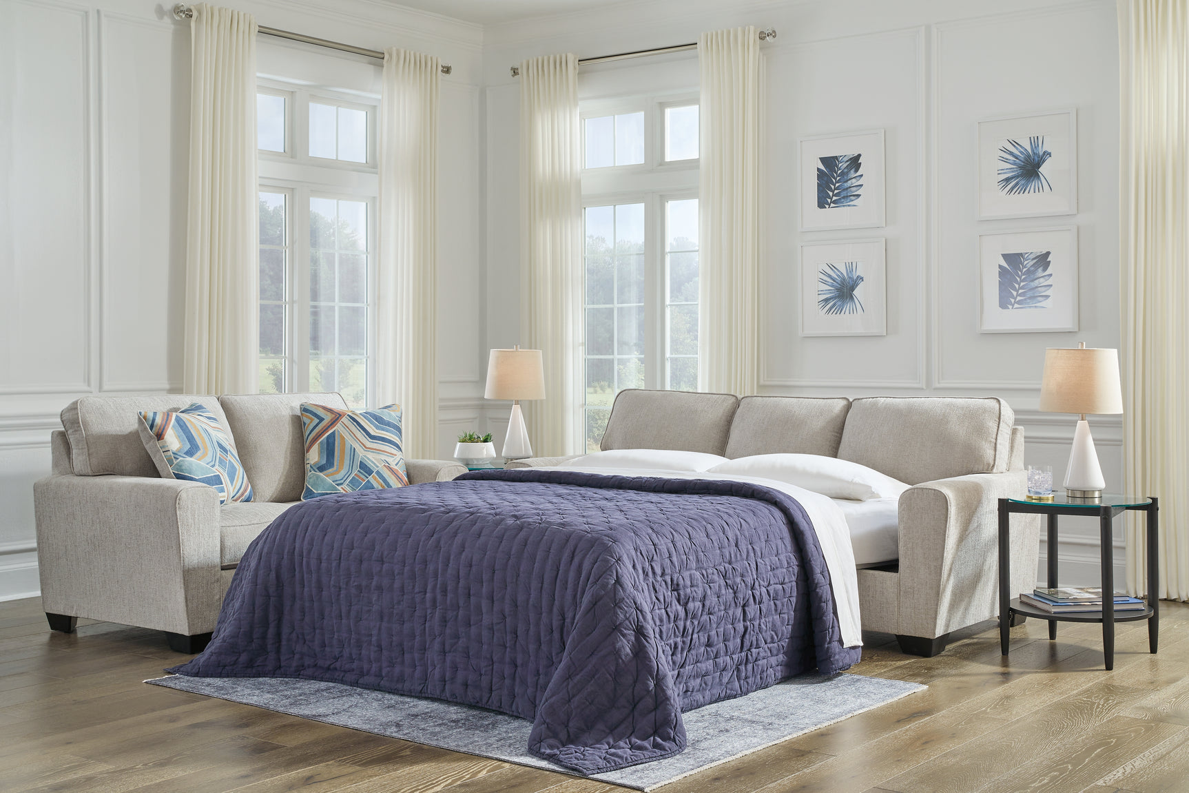 Sam's Furniture - Ashley Furniture - Cashton Living Room - Queen Sofa Sleeper / Ice - 4060639