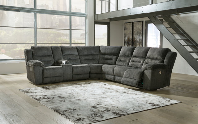 Sam's Furniture - Ashley Furniture - Nettington Sectional - 4-Piece Power Reclining Sectional / Smoke - 44101S3