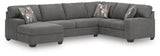 Sam's Furniture - Ashley Furniture - Newellen Sectional - RAF 3-Piece Sleeper Sectional with Chaise / Greystone - 48405S5