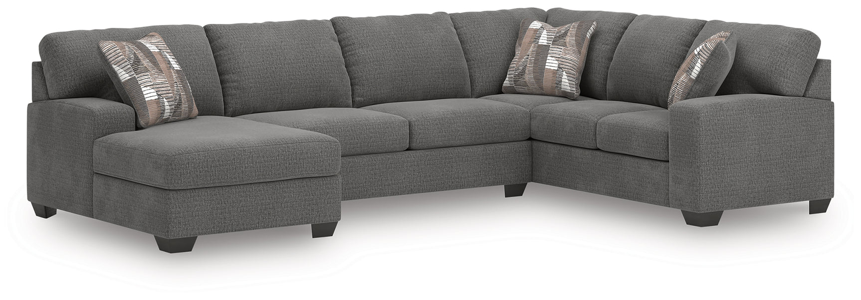 Sam's Furniture - Ashley Furniture - Newellen Sectional - RAF 3-Piece Sleeper Sectional with Chaise / Greystone - 48405S5