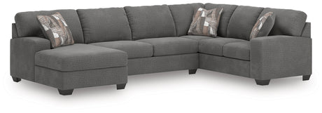 Sam's Furniture - Ashley Furniture - Newellen Sectional - RAF 3-Piece Sleeper Sectional with Chaise / Greystone - 48405S5