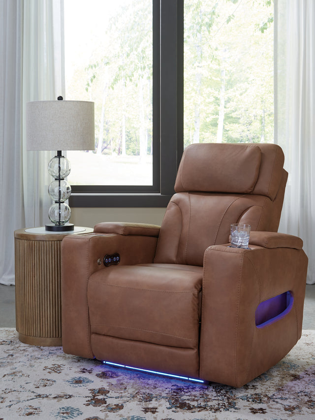 Sam's Furniture - Ashley Furniture - Clean-Slate Living Room - PWR REC Loveseat/CON/ADJ HDRST / Caramel - PC5010118