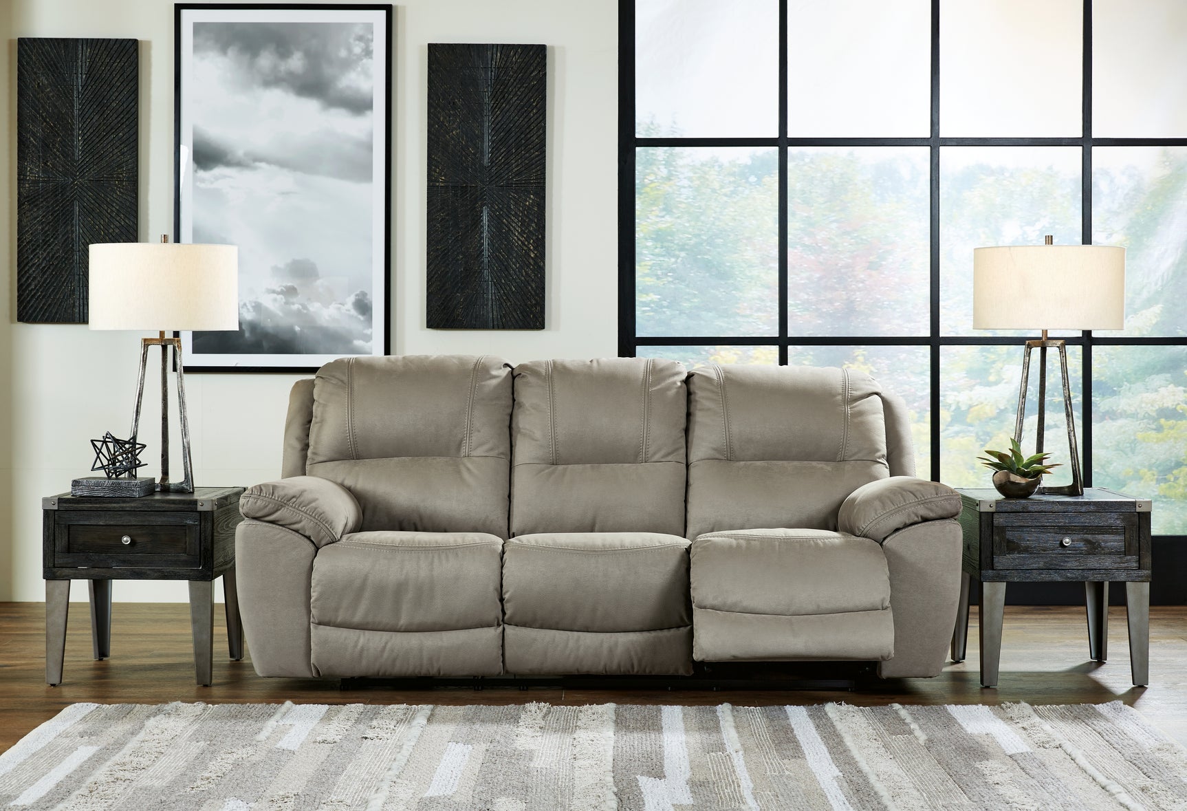 Sam's Furniture - Ashley Furniture - Next-Gen Gaucho Living Room - Reclining Power Sofa / Putty - 5420387