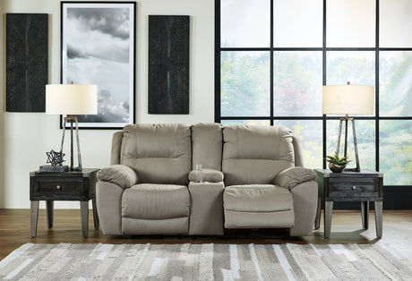 Sam's Furniture - Ashley Furniture - Next-Gen Gaucho Living Room - DBL Rec Loveseat w/Console / Putty - 5420394