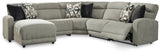 Sam's Furniture - Ashley Furniture - Colleyville Sectional - 5-Piece Power Reclining Sectional with Chaise / Stone - 54405S11