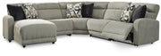 Sam's Furniture - Ashley Furniture - Colleyville Sectional - 5-Piece Power Reclining Sectional with Chaise / Stone - 54405S11