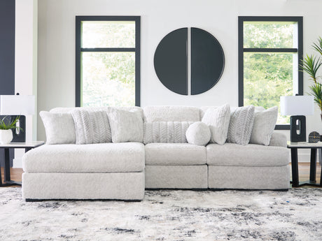 Sam's Furniture - Ashley Furniture - Cuddle Plush Sectional - 3-Piece Sectional with Chaise / Arctic - PC59106S7