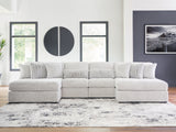 Sam's Furniture - Ashley Furniture - Cuddle Plush Sectional - 4-Piece Sectional with Chaise / Arctic - PC59106S4