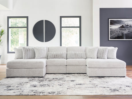 Sam's Furniture - Ashley Furniture - Cuddle Plush Sectional - 4-Piece Sectional with Chaise / Arctic - PC59106S4
