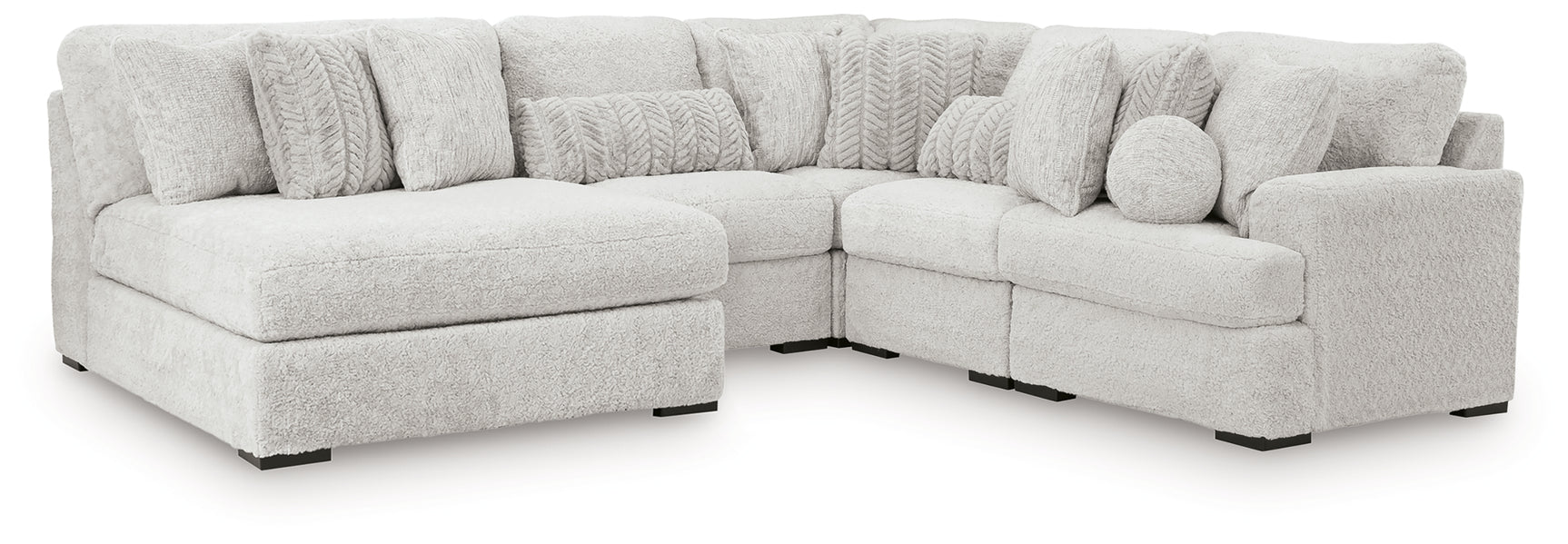 Sam's Furniture - Ashley Furniture - Cuddle Plush Sectional - 5-Piece Sectional with Chaise / Arctic - PC59106S11