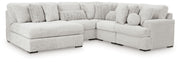 Sam's Furniture - Ashley Furniture - Cuddle Plush Sectional - 5-Piece Sectional with Chaise / Arctic - PC59106S11