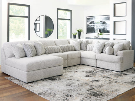 Sam's Furniture - Ashley Furniture - Cuddle Plush Sectional - 6-Piece Sectional with Chaise / Arctic - PC59106S8