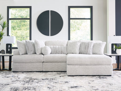 Sam's Furniture - Ashley Furniture - Cuddle Plush Sectional - 3-Piece Sectional with Chaise / Arctic - PC59106S7