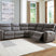 Sam's Furniture - Ashley Furniture - Next-Gen DuraPella Sectional - 6-Piece Power Reclining Sectional / Slate - 61003S7