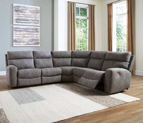 Sam's Furniture - Ashley Furniture - Next-Gen DuraPella Sectional - 6-Piece Power Reclining Sectional / Slate - 61003S7