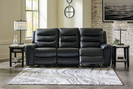 Sam's Furniture - Ashley Furniture - Warlin Living Room - PWR REC Sofa with ADJ Headrest / Black - 6110515