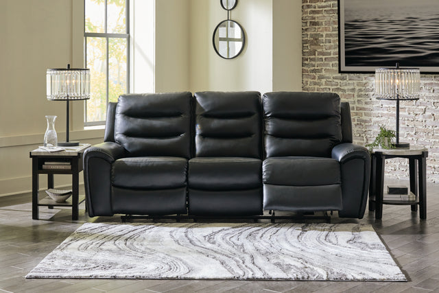 Sam's Furniture - Ashley Furniture - Warlin Living Room - PWR REC Sofa with ADJ Headrest / Black - 6110515