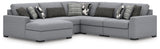Sam's Furniture - Ashley Furniture - Bealton Sectional - RAF 5-Piece Sectional with Chaise / Salt and Pepper - 61305S8