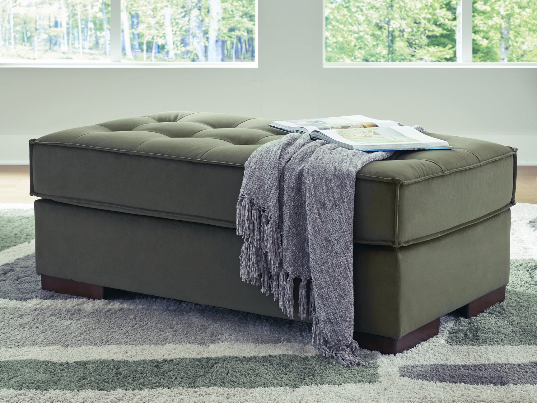 Sam's Furniture - Ashley Furniture - Caspian-Town Living Room - Oversized Accent Ottoman / Olive - PC6170208