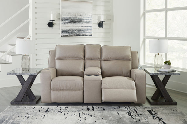 Sam's Furniture - Ashley Furniture - Lavenhorne Living Room - REC Sofa w/Drop Down Table / Pebble - 6330789