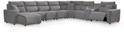 Sam's Furniture - Ashley Furniture - ModMax II Sectional - 8-Piece Power Reclining Sectional with Console / Salt and Pepper - 65906S47